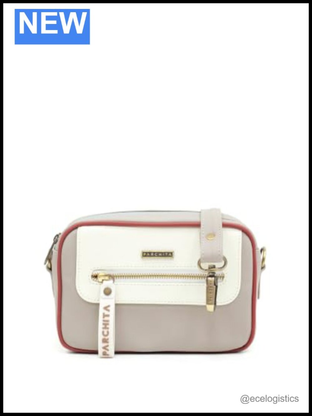 Faux Leather Quality Inspection Crossbody Bag Adjustable Strap Two Zippered